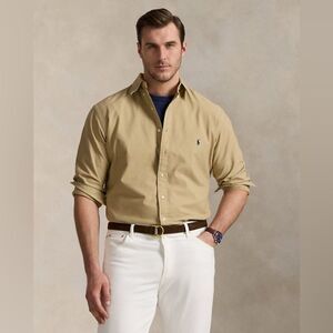 Polo Ralph Lauren Garment-Dyed Oxford Shirt Surrey‎ Tan XL nwt